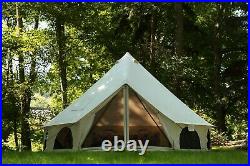 Avalon Cotton Canvas Bell Tent 4M Waterproof withStove Jack, Bug mesh -All Season