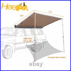 Awning Retractable SUV Rooftop Side Tent Shelter Waterproof UV Camping 7.68.2ft