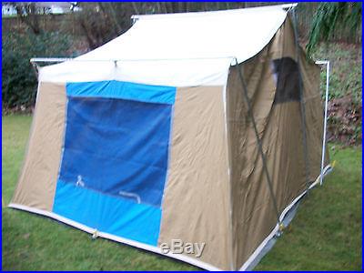 BIG VINTAGE WHITE STAG CANVAS CABIN TENT 12 X 9 VERY NICE CAMPING HUNTING C