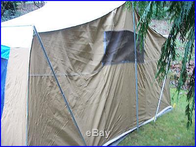 BIG VINTAGE WHITE STAG CANVAS CABIN TENT 12 X 9 VERY NICE CAMPING HUNTING C