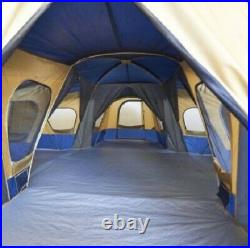 Base Camp Tent Family Cabin Ozark Trail 14 Person 4 Room Camping Hiking Group