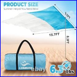 Beach Shade Canopy UPF 50+ Portable Wind Sail for Outdoor Beach Self Adjusts