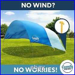 Beach Sun Shade, The Ultimate Wind-Resistant Canopy, Offers 150 Sq. Ft. Of Shade Beach Sun Shade, The Ultimate Wind-Resistant Canopy, Offers 150 Sq. Ft. Of Shade