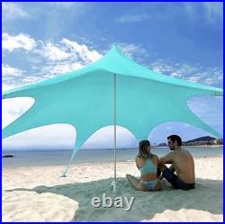 Beach Tent Canopy Sun Shade UPF50+, Easy Pop Up Anti-Wind Sun Shelter with Stable
