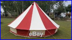 Bell tent 5 Meter 5M, 400-Ultimate ZIG Zipped-in-Groundsheet 10 person RED Tent