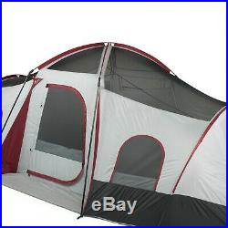 Big 10-Person 3-Room Cabin Tent with Large Sun Canopy Windows Outdoor Camping