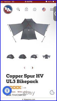 Big Agnes Copper Spur HV UL3 Bikepack Tent 3-Person 3-Season Gray/Silver