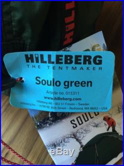 Brand New Hilleberg Soulo 1 Person Winter Tent in Green