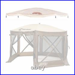 CLAM Quick-Set Pavilion Screened Canopy Tent Rain Fly Tarp, Cover Only, Tan