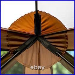 CLAM Quick-Set Venture 9 x 9 Ft Portable Outdoor Camping Canopy Shelter, Brown