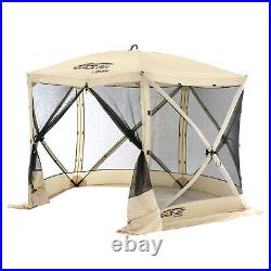 CLAM Quick-Set Venture 9 x 9 Ft Portable Outdoor Camping Canopy Shelter, Tan