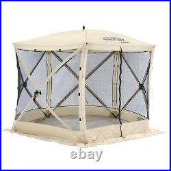 CLAM Quick-Set Venture 9 x 9 Ft Portable Outdoor Camping Canopy Shelter, Tan