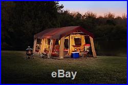 Cabin Tent 10 Person Camping Instant Family 2 Room Large Sealed 20X10' Brown New