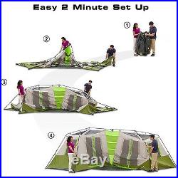 Cabin Tent 8 Person Instant Camping Outdoor Shelter Family Hiking Travel Green