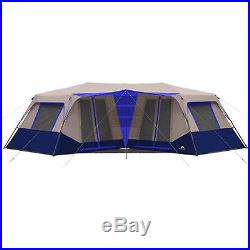 Cabin Tent Instant Camping 10 Person Blue Outdoor Shelter Family Hiking Travel