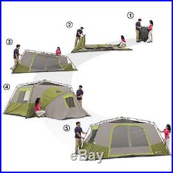 Cabin Tent Instant Camping 11 Person Green Outdoor Family Hiking Travel Shelter