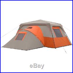 Cabin Tent Instant Camping 11 Person Orange Outdoor Family Hiking Travel Shelter