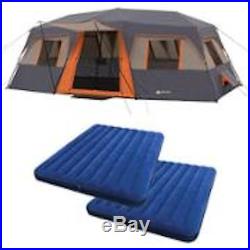 Cabin Tent with 2 Queen Airbeds Sleeps 12-Person Instant Up