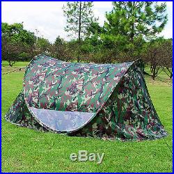 Camouflage Camo Portable Family Easy Setup Pop Up Camping Hiking Instant Tent