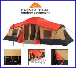 Camping Cabin Tent 10 Person 3 Room Dome Outdoor Large Hiking Gear Equipment NEW