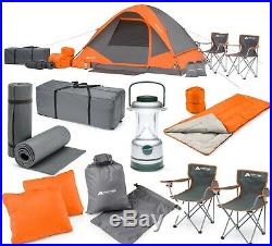 Camping Summer Combo Set Loft Foam Sleeping Pads Pillows Lantern Tent 2 Chair