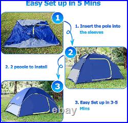 Camping Tent 1/2/3/4 Person, Outdoor Waterproof Windproof Tent with Removable Ra
