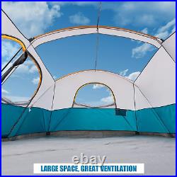 Camping Tent 9 Person, Family Cabin Tent, 5 Large Ventilation Mesh Windows, 14'X