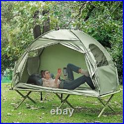 Camping Tent Single Person Folding Cot Combo Off-Ground Tent Covered Outdoor Bed