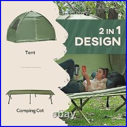 Camping Tent Single Person Folding Cot Combo Off-Ground Tent Covered Outdoor Bed
