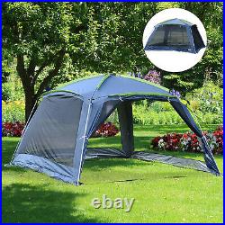Camping Tent Sun Shelter Mesh Zipper Shade Foldable Garden Dark Green