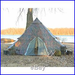 Camping Tent Teepee Tipi XL 10-12 Person Heavy Duty Waterproof Outdoor Camo