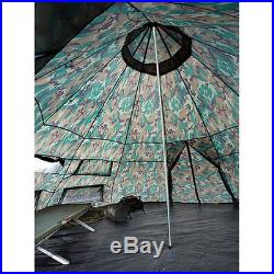 Camping Tent Teepee Tipi XL 10-12 Person Heavy Duty Waterproof Outdoor Camo