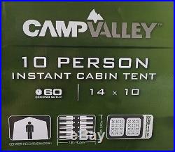 Campvalley 10 Person Family Cabin Camping Tent 60 Second setup & Rainfly 14x10