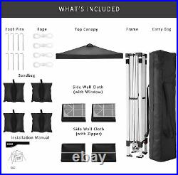 Canopy Tent Beach Portable Canopy with Air Vent, 4 Removable Sides Sandbags Pro