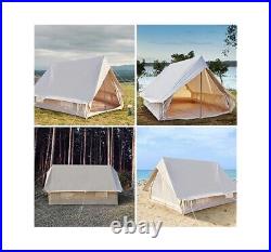 Canvas Cabin Bell Tent for 3-4 Person, Waterproof Glamping Yurt Tent