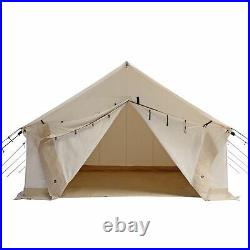 Canvas Wall Tent 10'x12' complete Bundle, Fire Water Repellent, 4 Season Camping