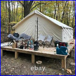 Canvas Wall Tent 10'x12' complete Bundle, Fire Water Repellent, 4 Season Camping