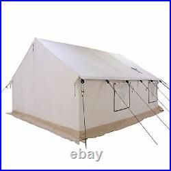 Canvas Wall Tent 10'x12' complete Bundle, Fire Water Repellent, 4 Season Camping