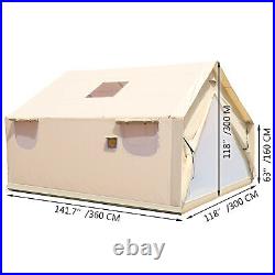 Canvas Wall Tent 10'x12'with Frame, Fire Water Repellent for Hunting&Camping