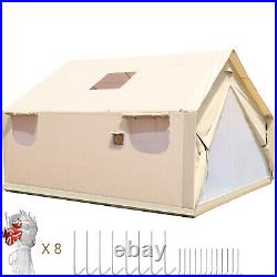 Canvas Wall Tent 12'x14' with Frame, Fire Water Repellent, 4 Season