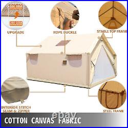 Canvas Wall Tent 14'x16'with Frame, Fire Water Repellent for Hunting&Camping