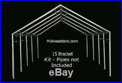 Canvas Wall Tent 15 bracket kit for 1in pipe/conduit frame canopy carport