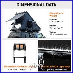 Car Roof Top Tent Hard Shell Universal for Truck SUV Camping Travel With Ladder