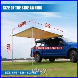 Car Side Awning Rooftop Tent Sun Shade SUV Outdoor Camping withLED Light 8.2x6.6ft