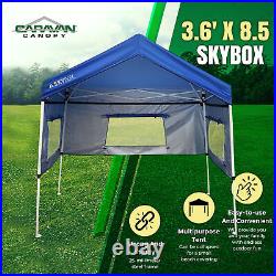 Caravan Canopy Skybox 3.2' x 6.5' Instant Steel Sport Shelter, Blue (Open Box)