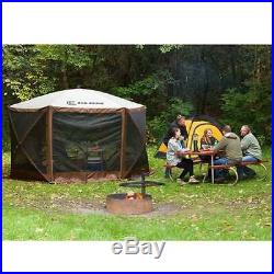 Clam Quick Set Escape Pop Up Camping Gazebo Canopy Screen Shelter, Brown (Used)