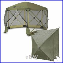 Clam Quick Set Escape Portable Camping Outdoor Canopy Screen + 3 Wind Panels