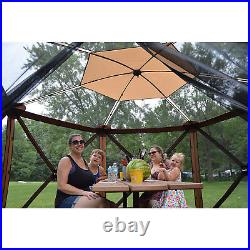 Clam Quick Set Escape Sky Screen Portable Camping Outdoor Gazebo Shelter, Brown