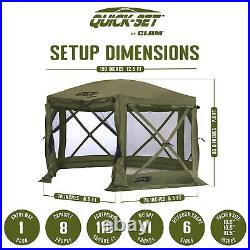 Clam Quick-Set Pavilion 12.5 x 12.5 Foot Portable Canopy Shelter, Green (Used)