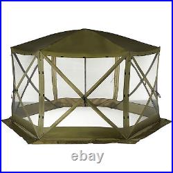 Clam Quick-Set Pavilion 12.5 x 12.5 Foot Portable Canopy Shelter, Green (Used)